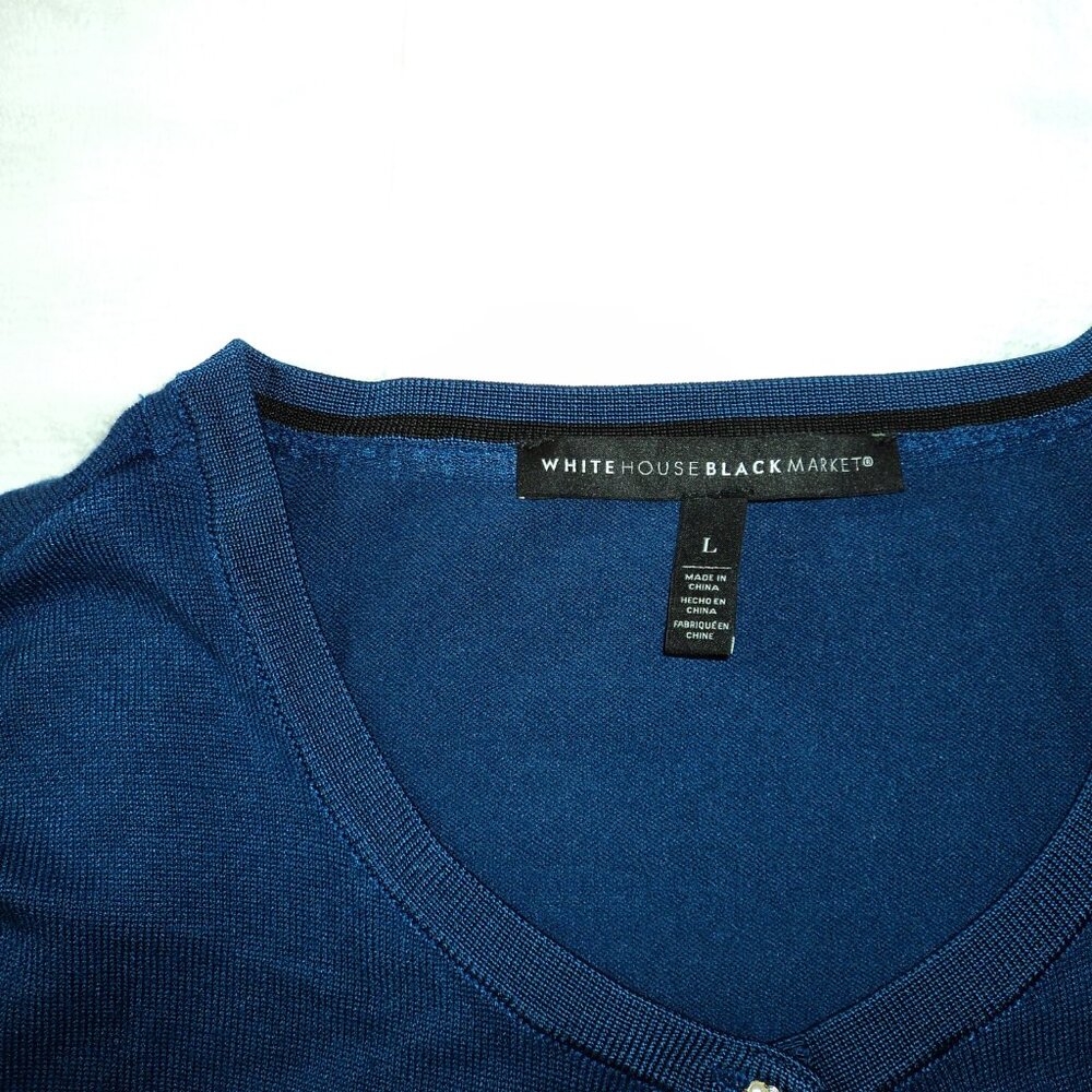 Women's Royal Blue Button Up Cardigan Sweater - Picture 7 of 7